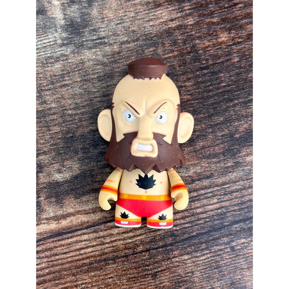 Kidrobot Street Fighter Zangief Vinyl Mini Figure Capcom Collectible Red Brown